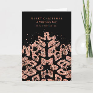 Ro Guld jul Glitter Snowflake Corporate Helgkort