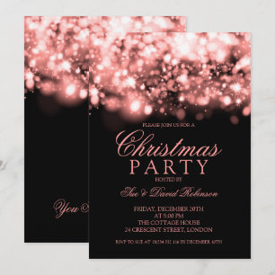 Ro Guld, jul, Party, mousserande Ljus Inbjudningar