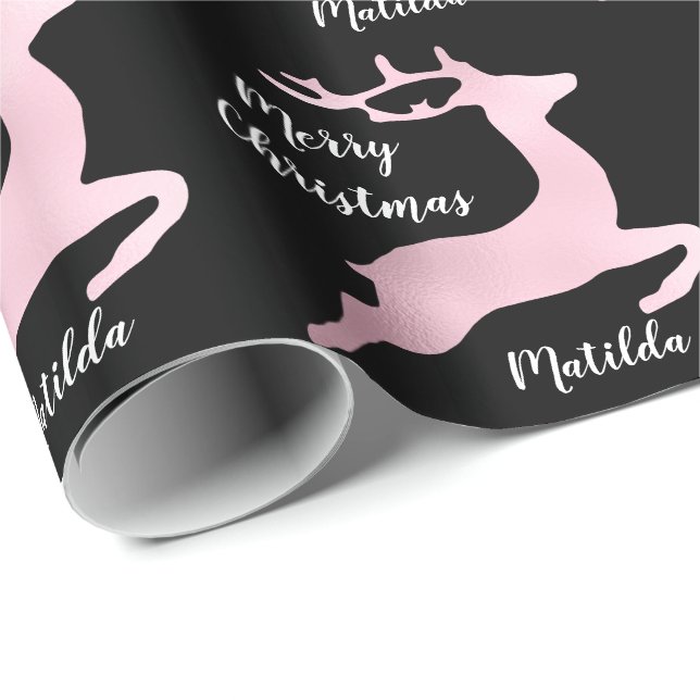 Ro Guld julrenar mönster personligen Presentpapper (Rullad Hörn)