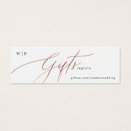 Ro-Guld-kalligrafi - det moderna Bröllop-registret Litet Visitkort