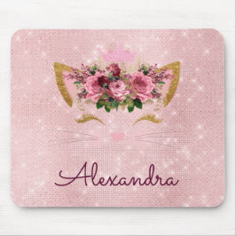 Ro Guld Kattunge Gnistra Princess Monogram Namn Musmatta