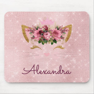 Ro Guld Kattunge Gnistra Princess Monogram Namn Musmatta