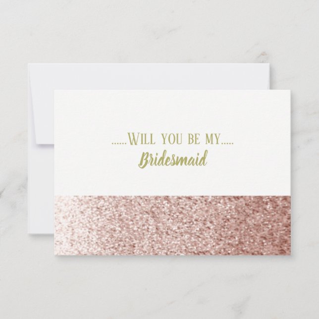 Ro Guld kommer att bli min bridesmaid Inbjudningar (Framsida)
