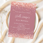 Ro guld konetti lyxår inbjudningar<br><div class="desc">För elegant 21:a (eller någon ålder) födelsedagsfest. En bakgrund i ro guld. Dekorerad med konetti. Anpassa och lägg till information om namn och party. Namn är skrivet med ett handskript i stil</div>