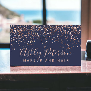 Ro guld konetti marinblått chic, typografi visitkort