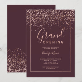 Ro guld konetti röd typografi, storöppning inbjudningar