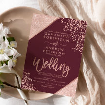 Ro guld konfekti chic burgundy bröllop