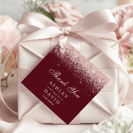 Ro Guld Konfetti Burgundy Modern Bröllop Gåvor Etiketter