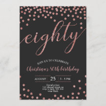 Ro Guld Konfetti Elegant 80:e födelsedagen Kvinnor