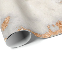 Ro Guld koppar Grått Abstrakt Marble Glitter Spar Presentpapper