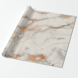 Ro Guld koppar Grått Abstrakt  Molten Marble Glas Presentpapper