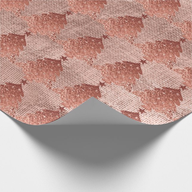 Ro-Guld-koppar Guld Linen Julgran Presentpapper (Hörn)