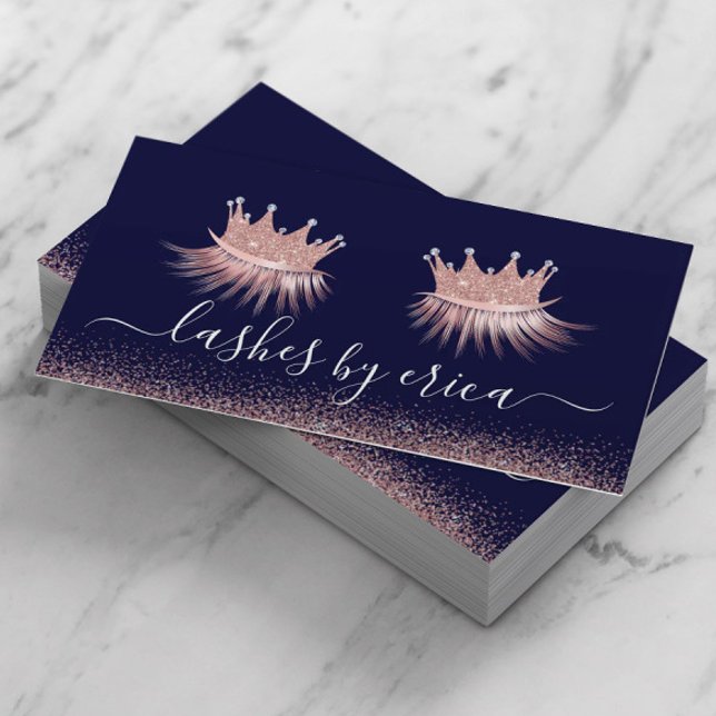 Ro Guld Krona Eyelash Diva Salon Visitkort (Skapare uppladdad)