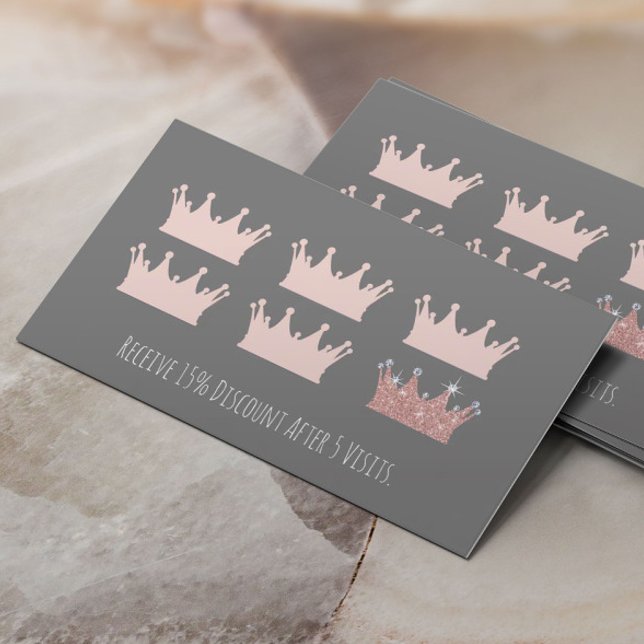 Ro Guld Krona Makeup Artist Beauty Salon Loyalty Lojalitetskort (Skapare uppladdad)