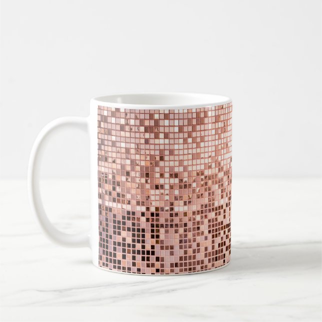 Ro guld: kvadratiska mosaikplattor. kaffemugg (Vänster)