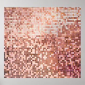 Ro guld: kvadratiska mosaikplattor. poster