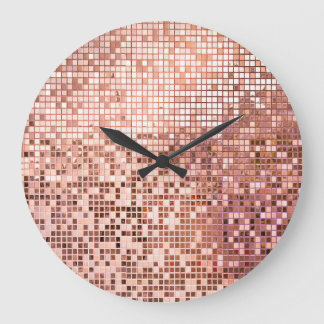 Ro guld: kvadratiska mosaikplattor. stor klocka