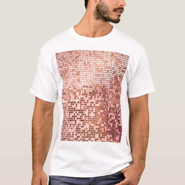 Ro guld: kvadratiska mosaikplattor. t shirt (Framsida)
