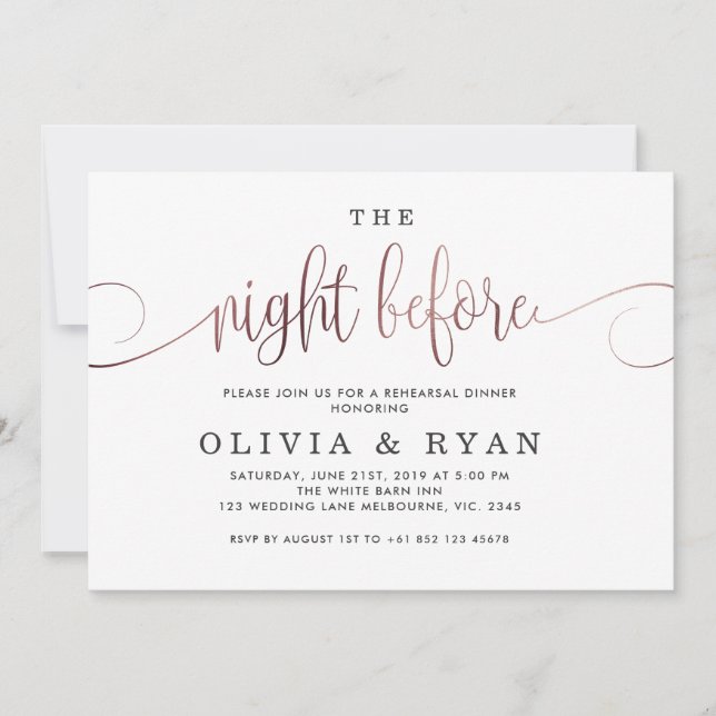 Ro Guld kvällen före Inbjudningar (Framsida)