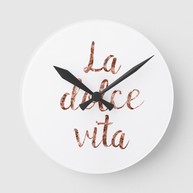 Ro guld La Dolce Vita Rund Klocka (Framsida)