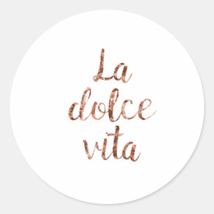 Ro guld La Dolce Vita Runt Klistermärke
