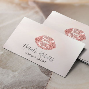 Ro Guld Läppar Makeup Artist Beauty Salon Pearl Visitkort