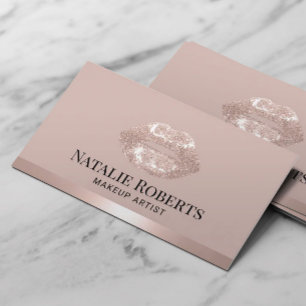Ro Guld Läppar Makeup Artist Beauty Salon Visitkort