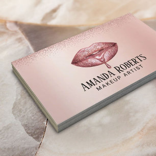Ro Guld Läppar Makeup Artist Modern Beauty Salon Visitkort