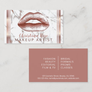 Ro Guld Läppar Marble Makeup Artist Cosmetolog Visitkort
