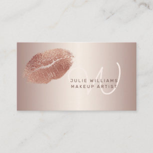 Ro Guld Läppar med Monogram Makeup Artist Visitkort
