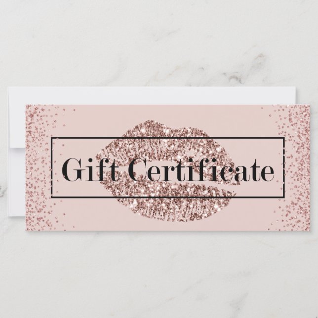 Ro Guld Läppar  Rosa Salon Gift-certifikat (Framsida)