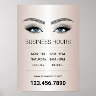 Ro Guld Lash Brows Beauty Salon-öppettider Poster