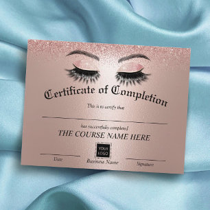 Ro Guld Lash Certificate of Completion Award