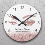 Ro Guld Lash Makeup Artist Eyelash Salon Rund Klocka<br><div class="desc">Baskar av makeup Artist Ro Guld Beauty Salon Clocks.</div>