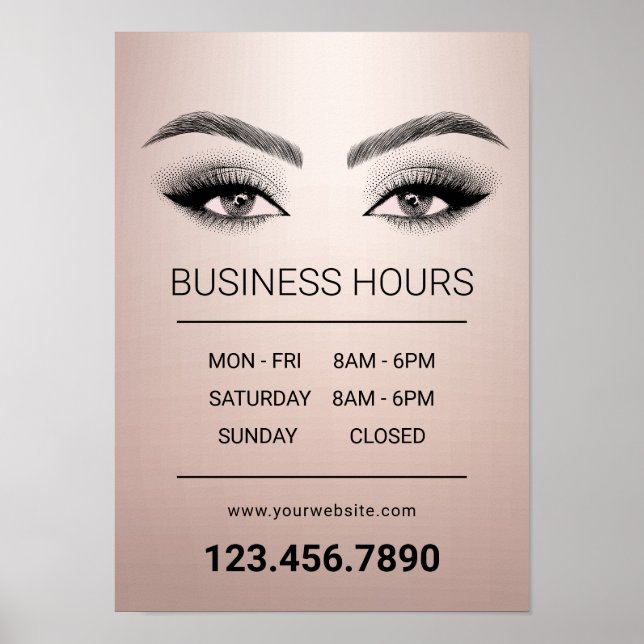 Ro Guld Lash Makeup Artist Salon öppettider Poster (Framsidan)