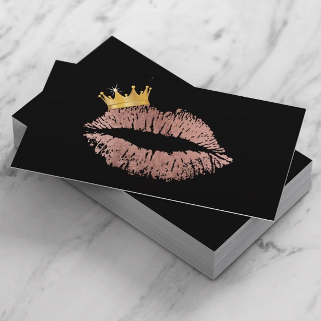Ro Guld Lip Queen Makeup Artist Beauty Salon Visitkort (Skapare uppladdad)