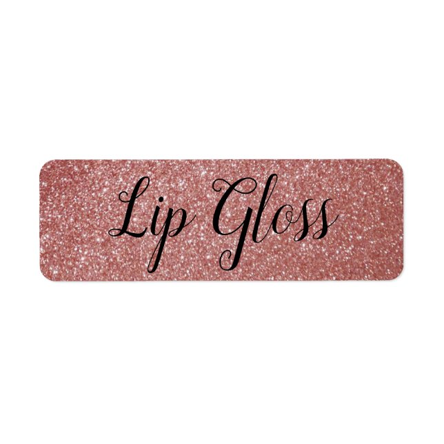 Ro Guld Lipgloss-etikett Returadress Etikett (Framsidan)