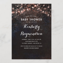 Ro Guld Ljus Twinkle Night Baby Shower Inbjudningar