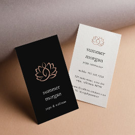 Ro Guld Lotus Logotyp | Massage av Yoga Hälsa Visitkort