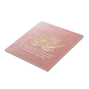 Ro Guld Lotus Yoga Meditation Instructor Kakelplatta