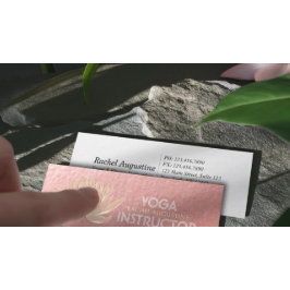 Ro Guld Lotus Yoga Meditation Reiki-instruktor Mini Visitkort
