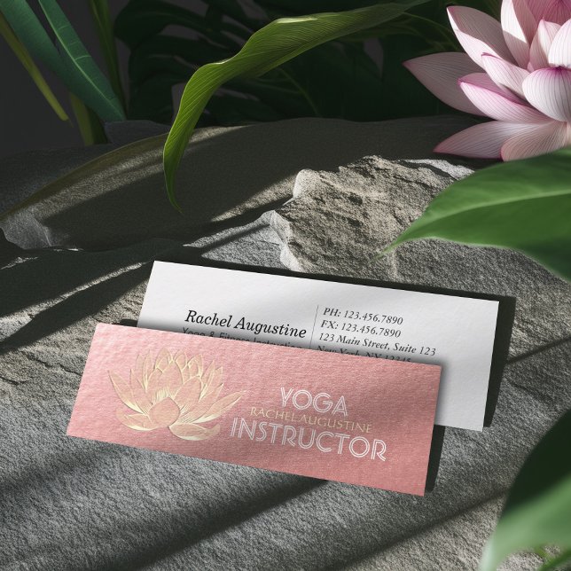 Ro Guld Lotus Yoga Meditation Reiki-instruktor Mini Visitkort (Skapare uppladdad)