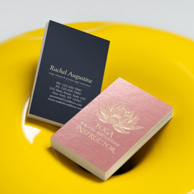 Ro Guld Lotus Yoga Meditation Reiki-instruktor Visitkort (Skapare uppladdad)