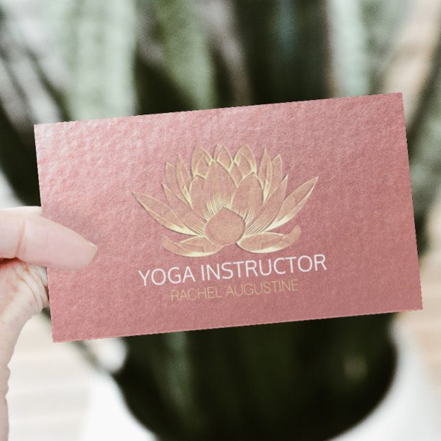 Ro Guld Lotus Yoga Meditation Reiki-instruktor Visitkort (Skapare uppladdad)