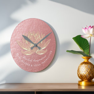 Ro Guld Lotus Yoga Studio Meditation Instructor Rund Klocka