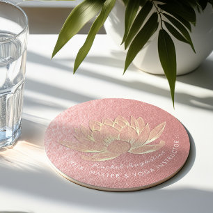 Ro Guld Lotus Yoga Studio Meditation Instructor Underlägg Papper Rund
