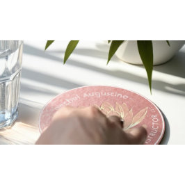 Ro Guld Lotus Yoga Studio Meditation Instructor Underlägg Papper Rund