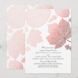 Ro Guld Löv Elegant Fall Förlovningsfest Inbjudningar