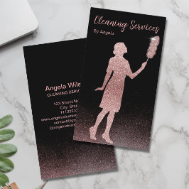 Ro Guld Maid Städning Lodrät Glitter Visitkort