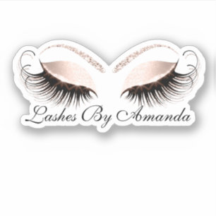Ro Guld Makeup Artist Lash Extension Rosa Klistermärken